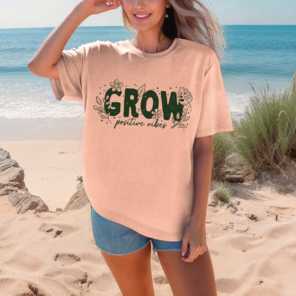 Grow positive vibes screen print transfer