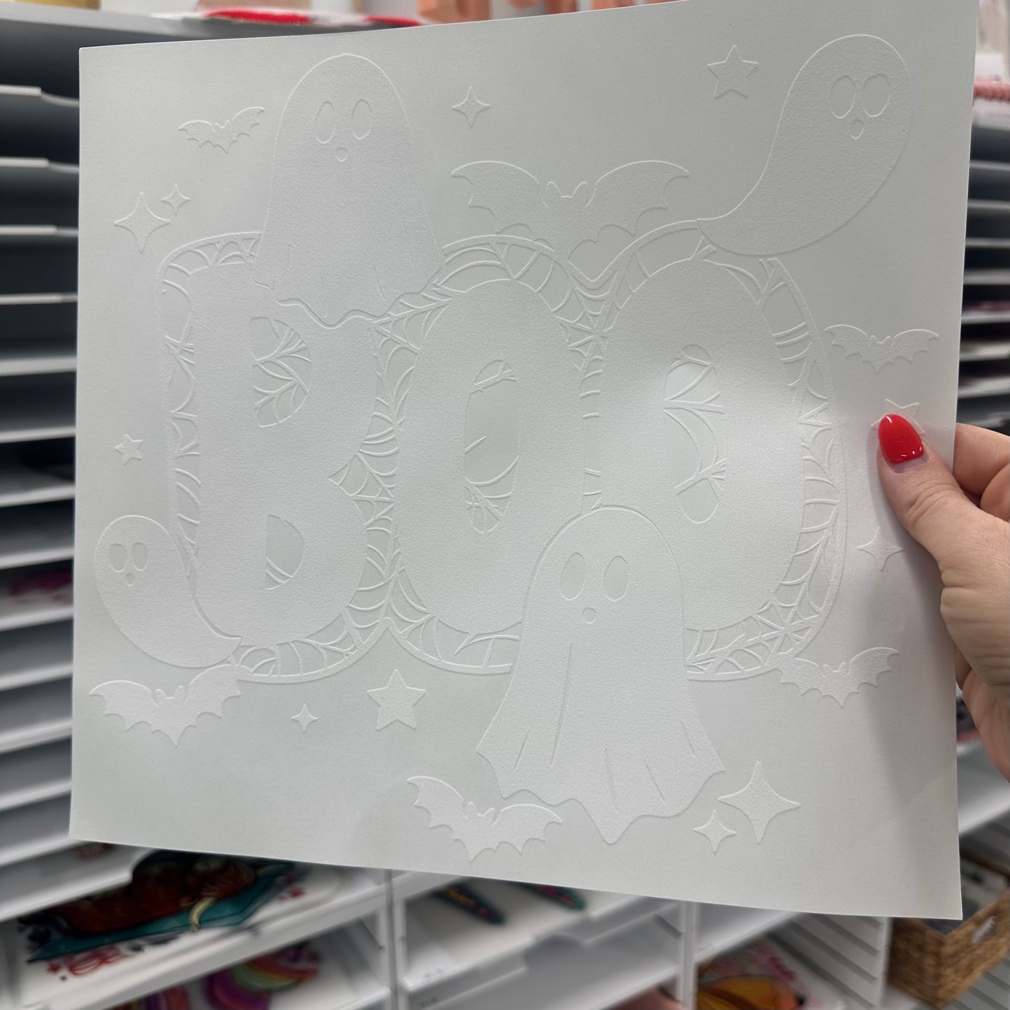 BOO + sleeves screen print transfer•