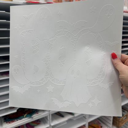 BOO + sleeves screen print transfer•