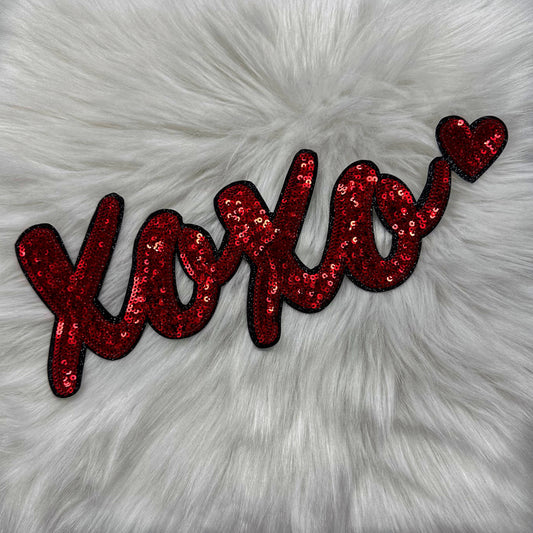 Sequins Patch - RED/BLACK xoxo