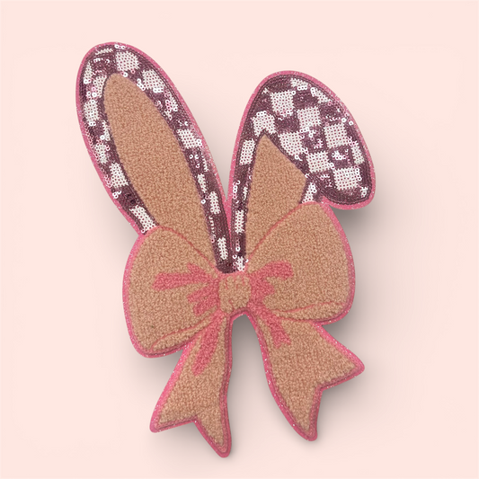 Sequins Patch - Bunny Ears pink