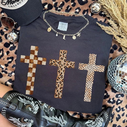 crosses mixed pattern clear film screen print