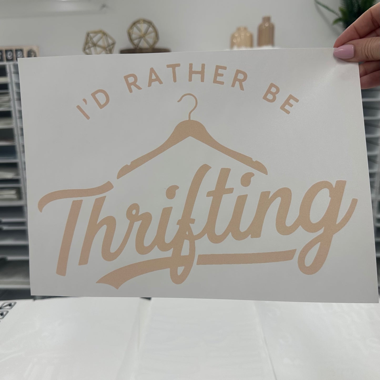I'd rather be thrifting  screen print transfer