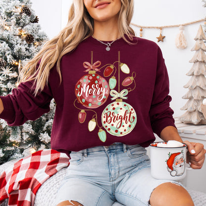 ornaments merry & bright clear film screen print