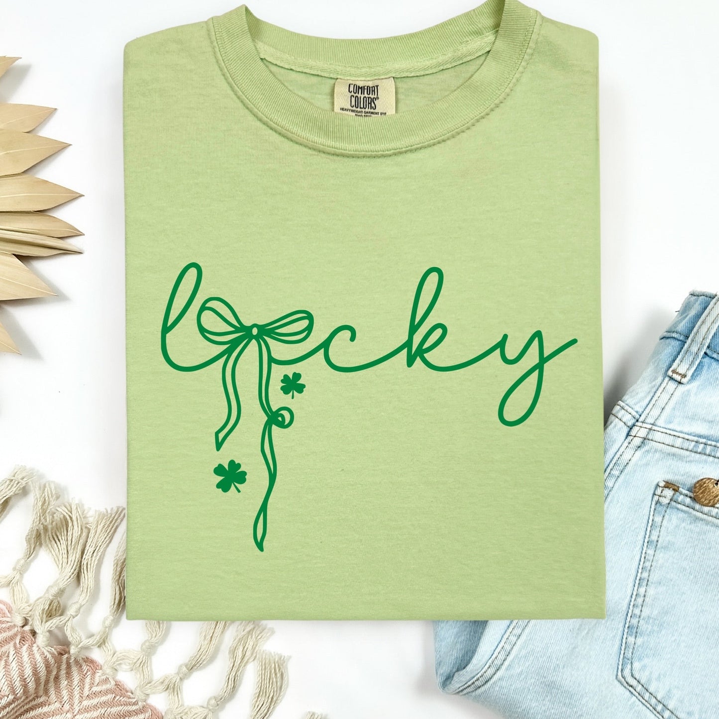 Lucky coquette bow screen print transfer•