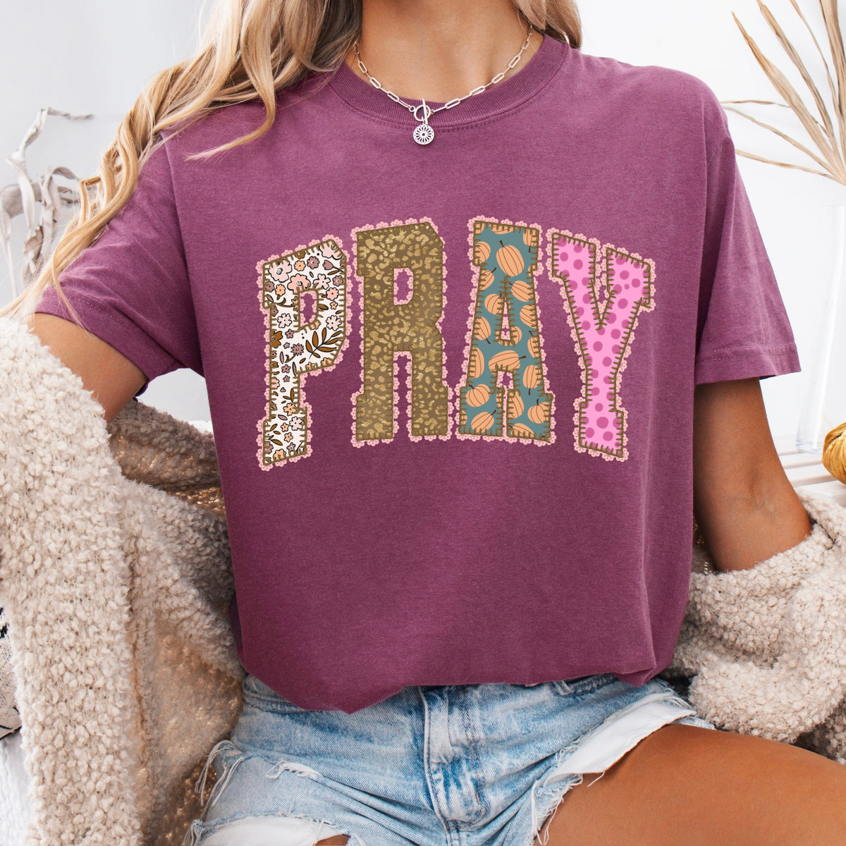 pray lace clear film screen print