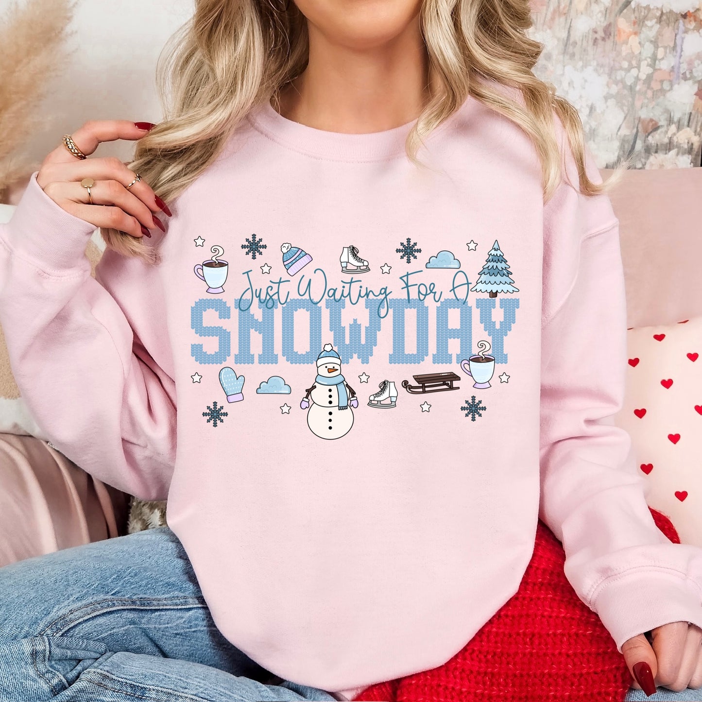 just waiting for a snowday clear film screen print