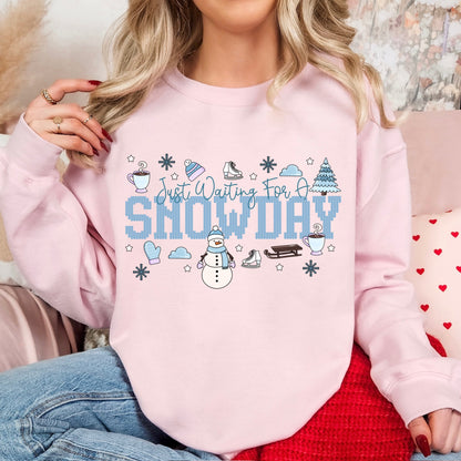 just waiting for a snowday clear film screen print