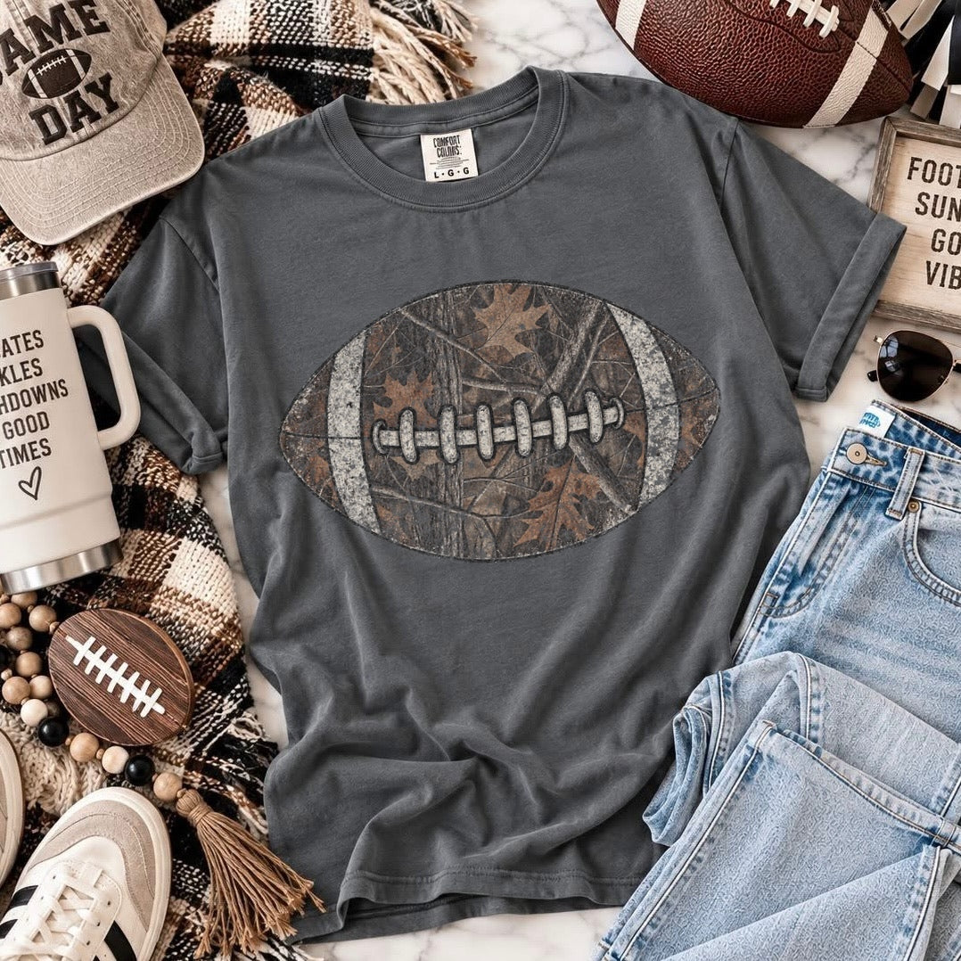 camo football clear film screen print