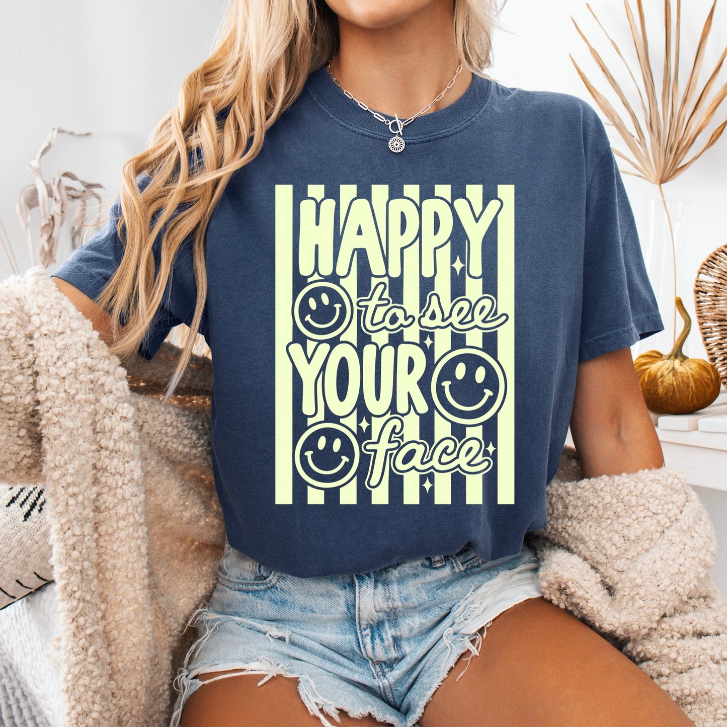 happy to see your face screen print transfer•