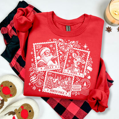 christmas stamps screen print transfer