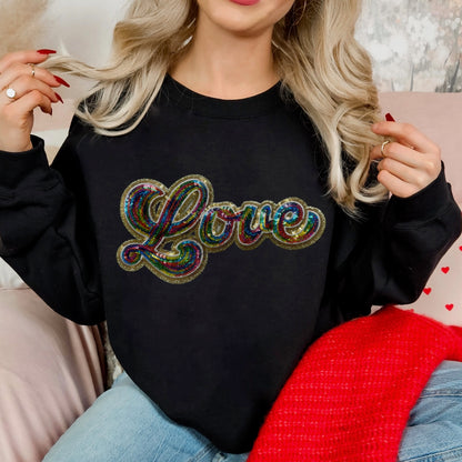 Sequins Patch -  Love multi color