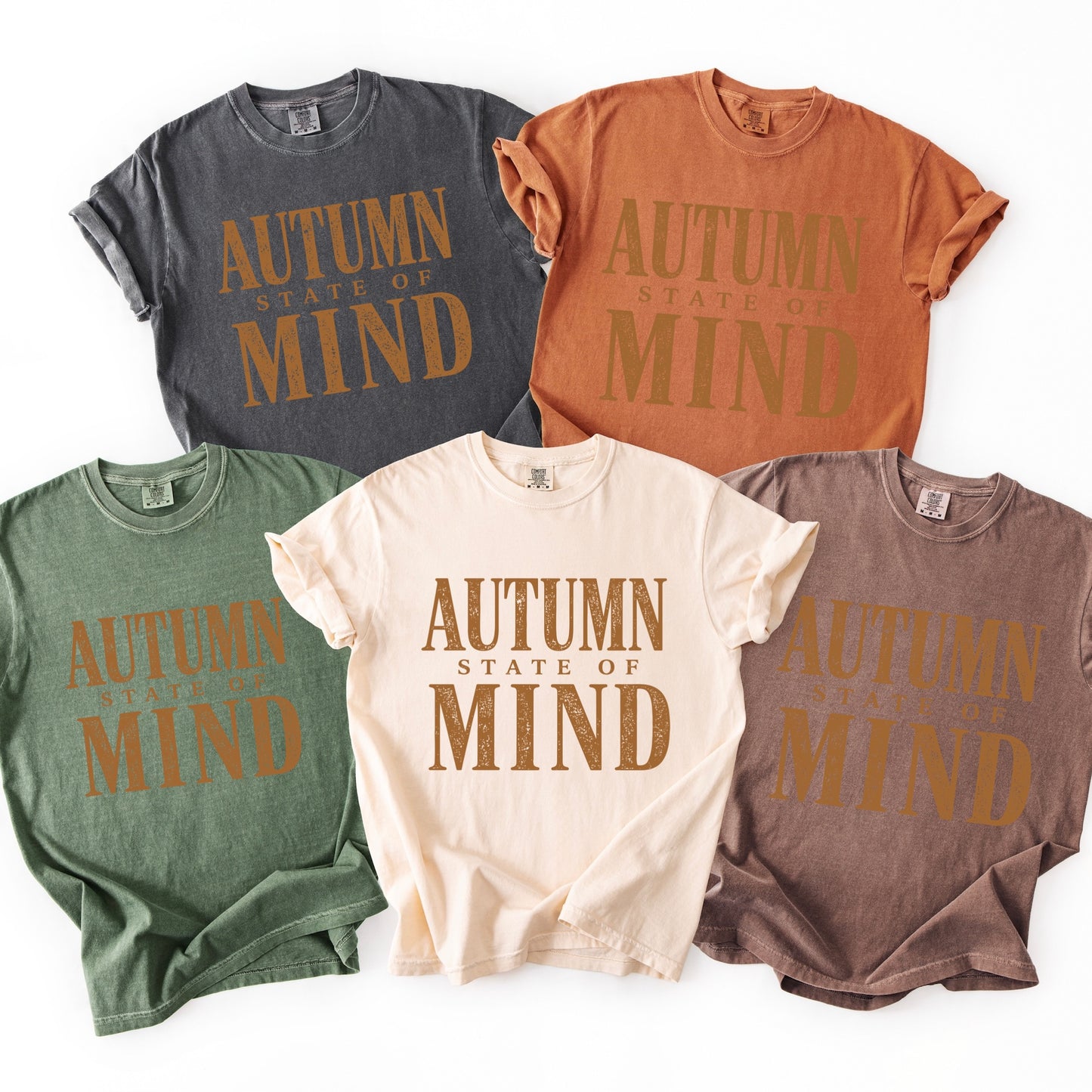 metallic copper Autumn state of mind screen print transfer•