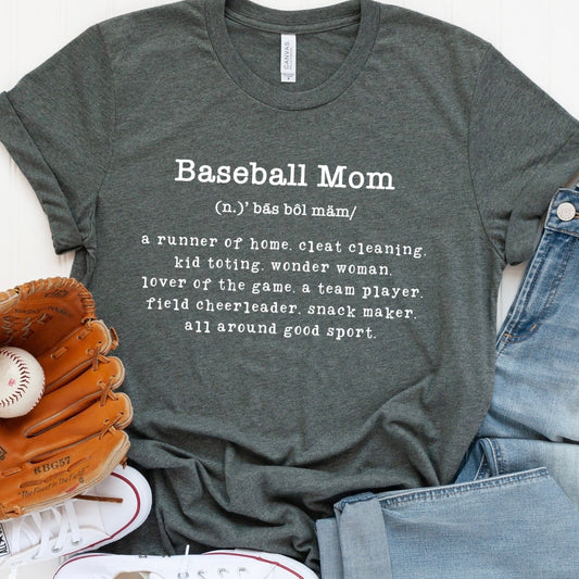 Baseball mom definition screen print transfer