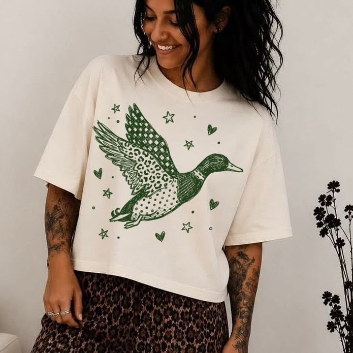 mallard duck single color screen print transfer•