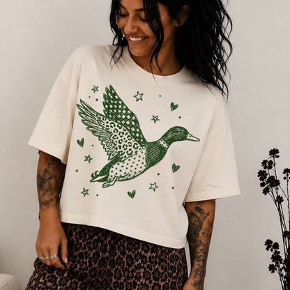 mallard duck single color screen print transfer•