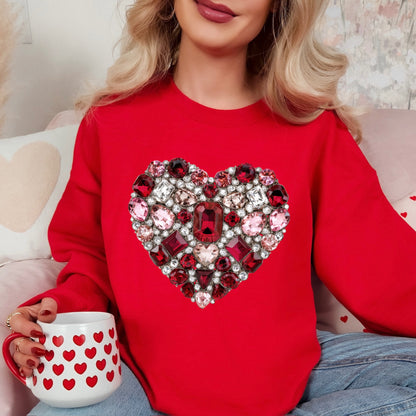 faux jewel heart clear film screen print