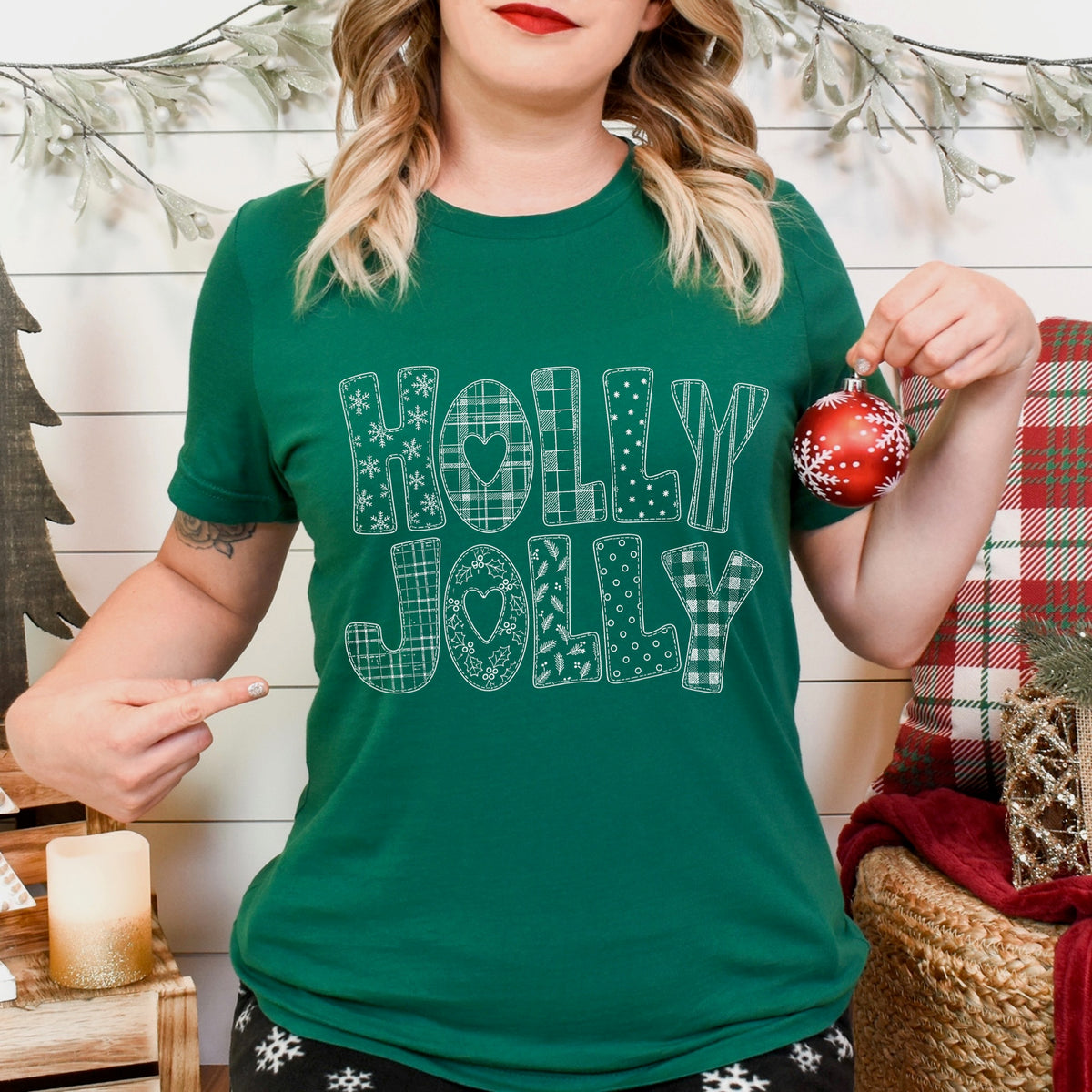 Holly Jolly screen print transfer