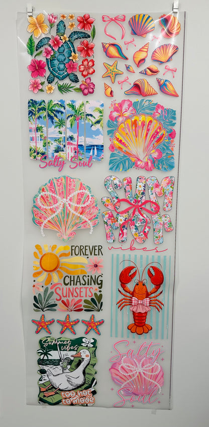 PRE-DESIGNED dtf  or sublimation SUMMER LOVIN gang sheet