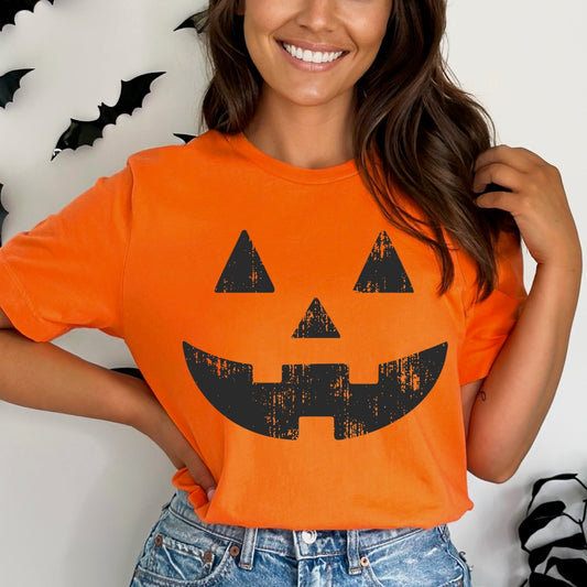 jackolantern face screen print transfer