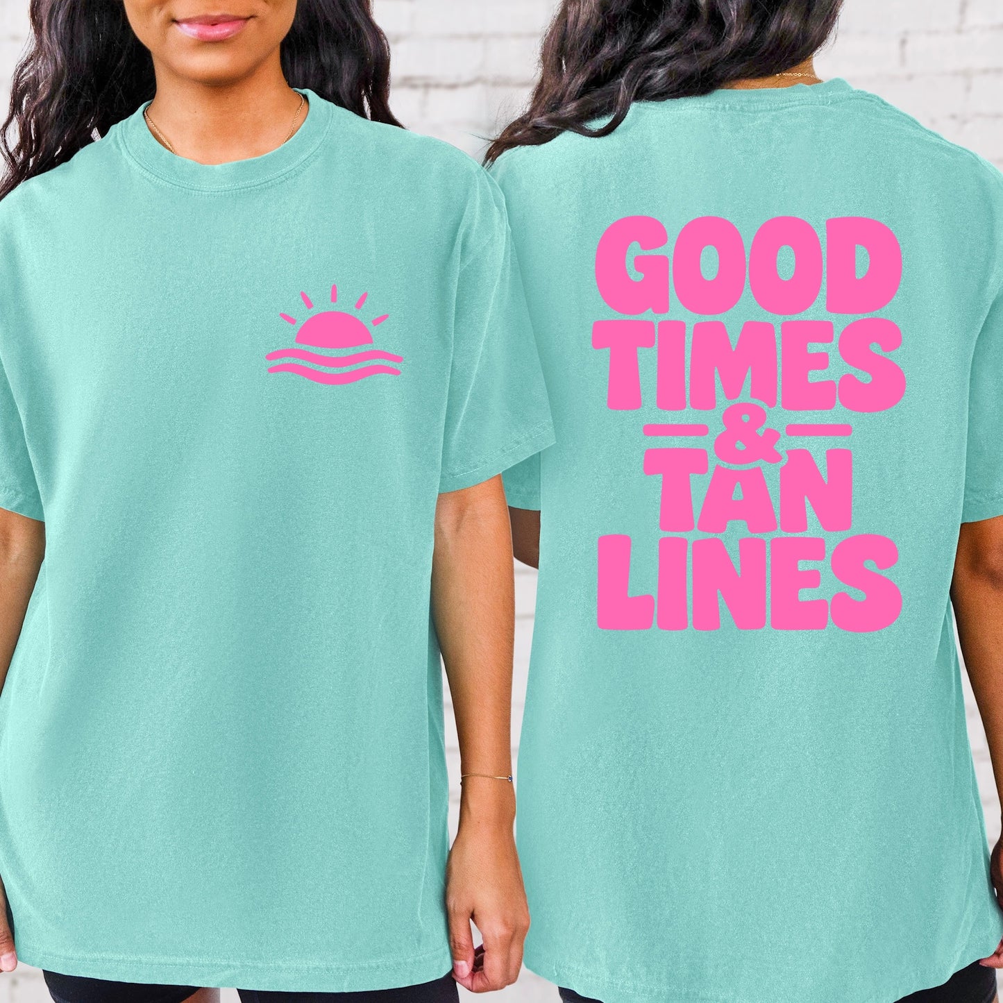 good times & tan lines screen print transfer