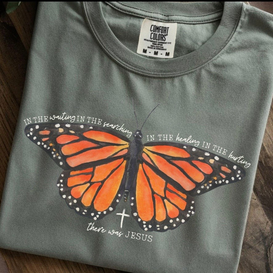 in the waiting butterfly clear film screen print