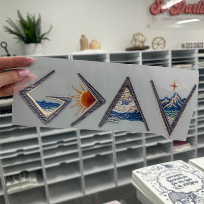 god is greater than the highs & lows clear film screen print