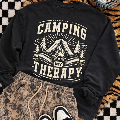 camping is my therapy screen print transfer•