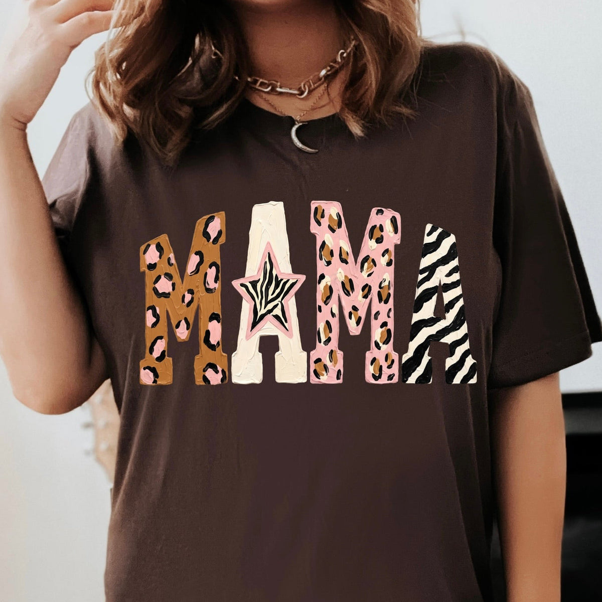 mixed pattern mama clear film screen print