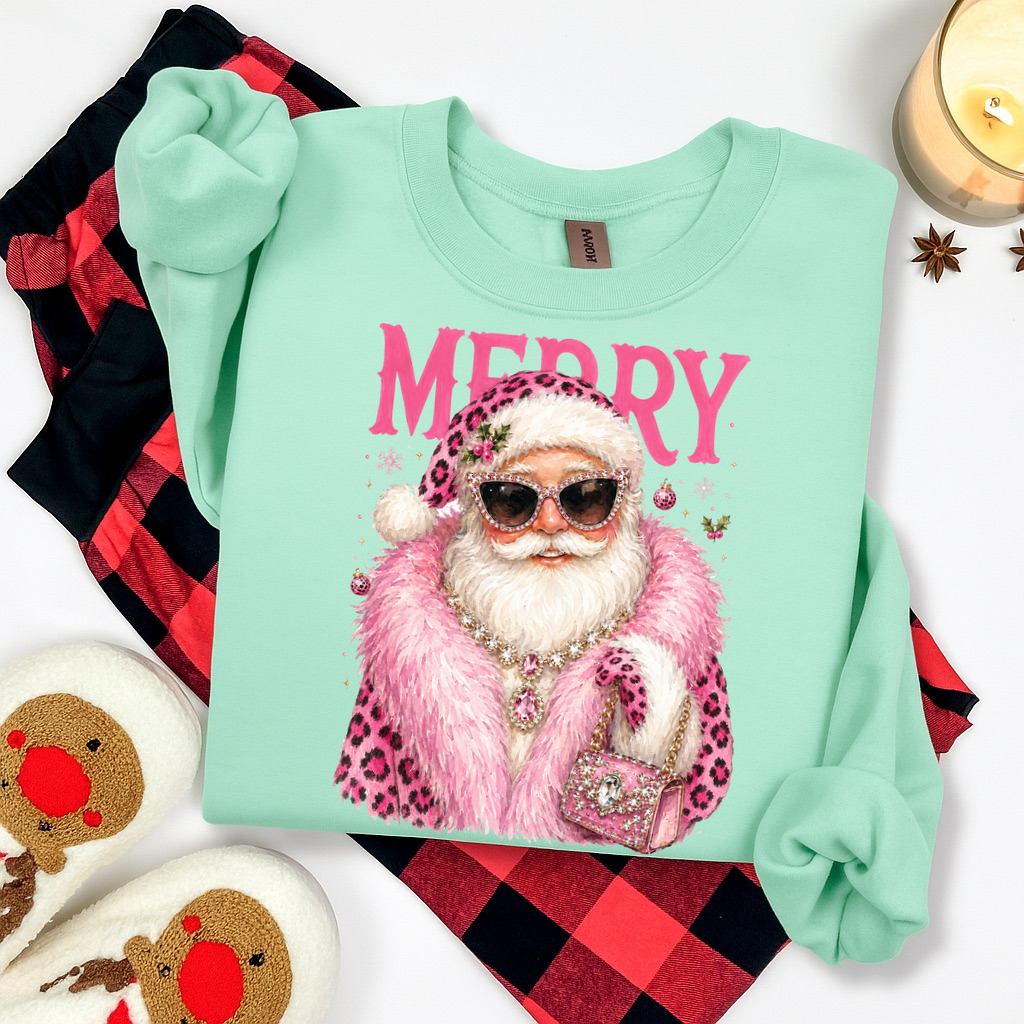 bougie merry santa clear film screen print•