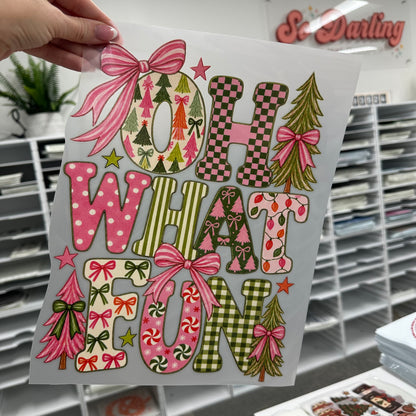 oh what fun clear film screen print
