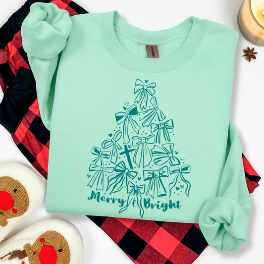 bow tree teal ink screen print transfer