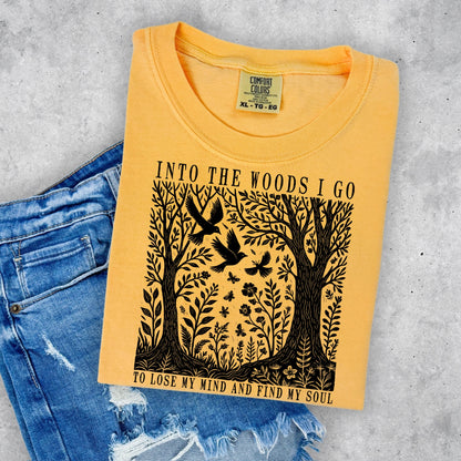 Into the woods I go screen print transfer
