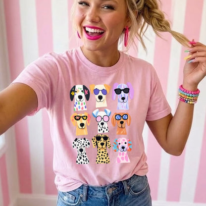 PRE-ORDER 5-7 biz day tat colorful dogs DTF