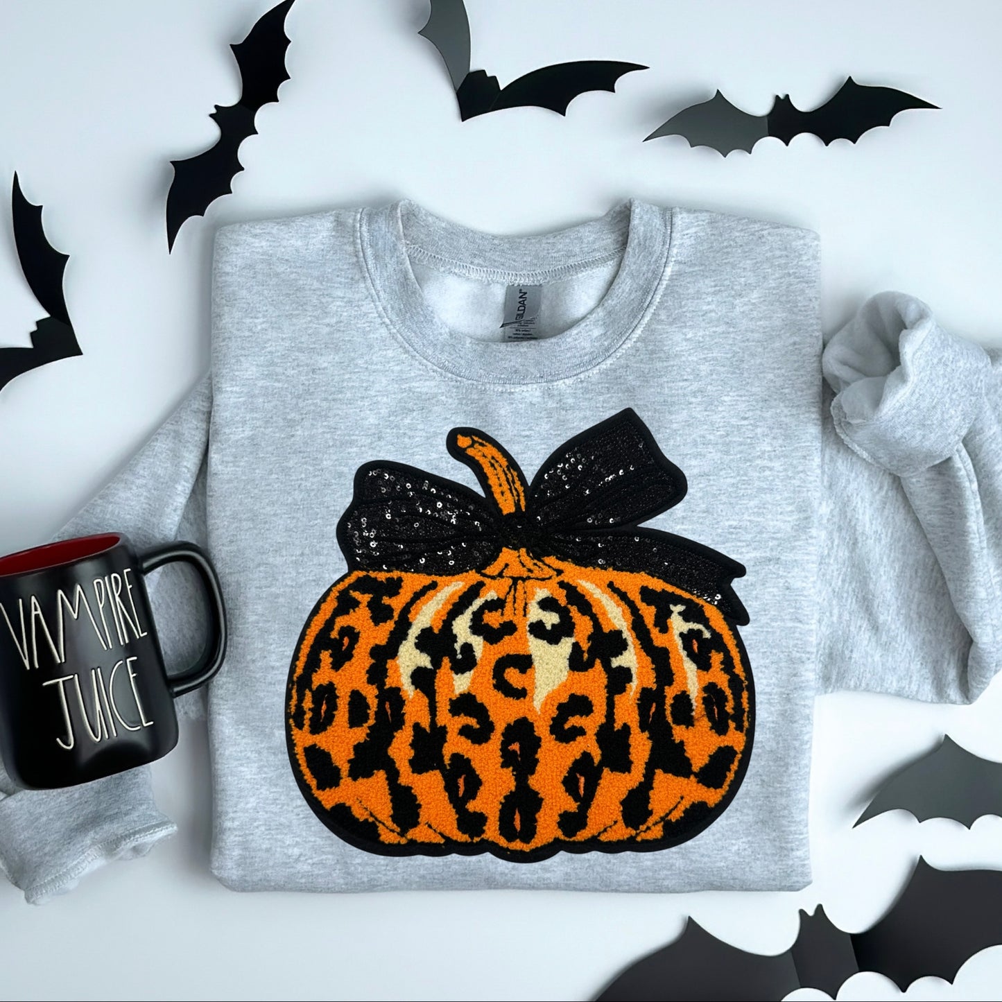 Chenille Patch - leopard pumpkin