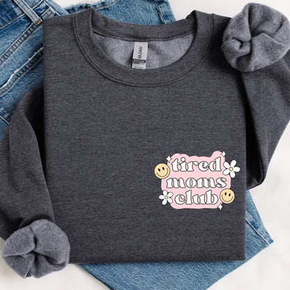 Tired moms club pocket print