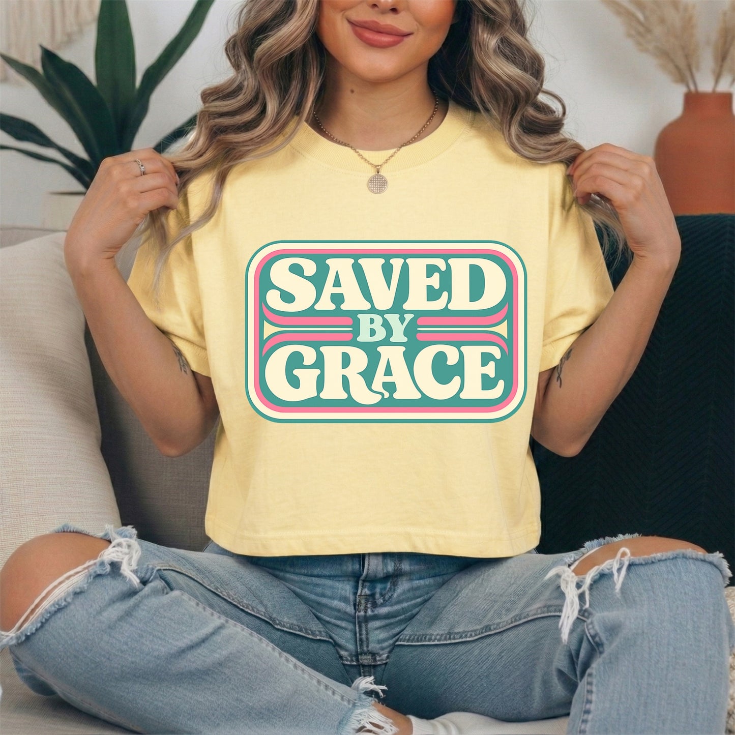 saved by grace clear film screen print