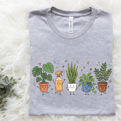 plants happy doodles clear film screen print