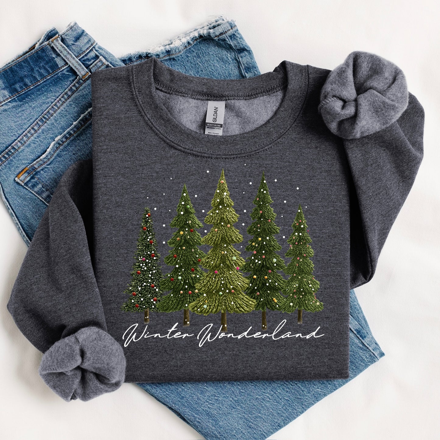 winter wonderland yarn clear film screen print