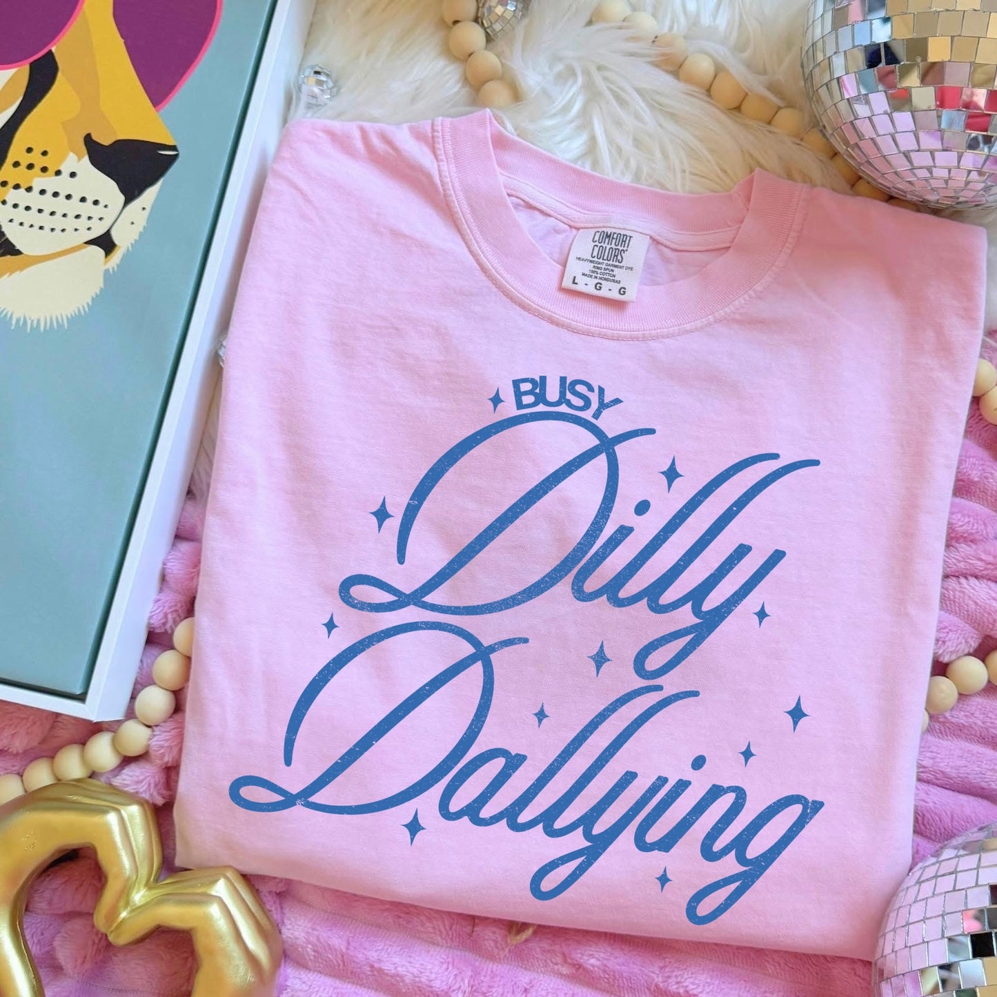 busy dilly dallying screen print transfer