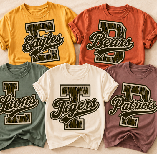 semi-custom mascot  camo # - no color change (design set up only)