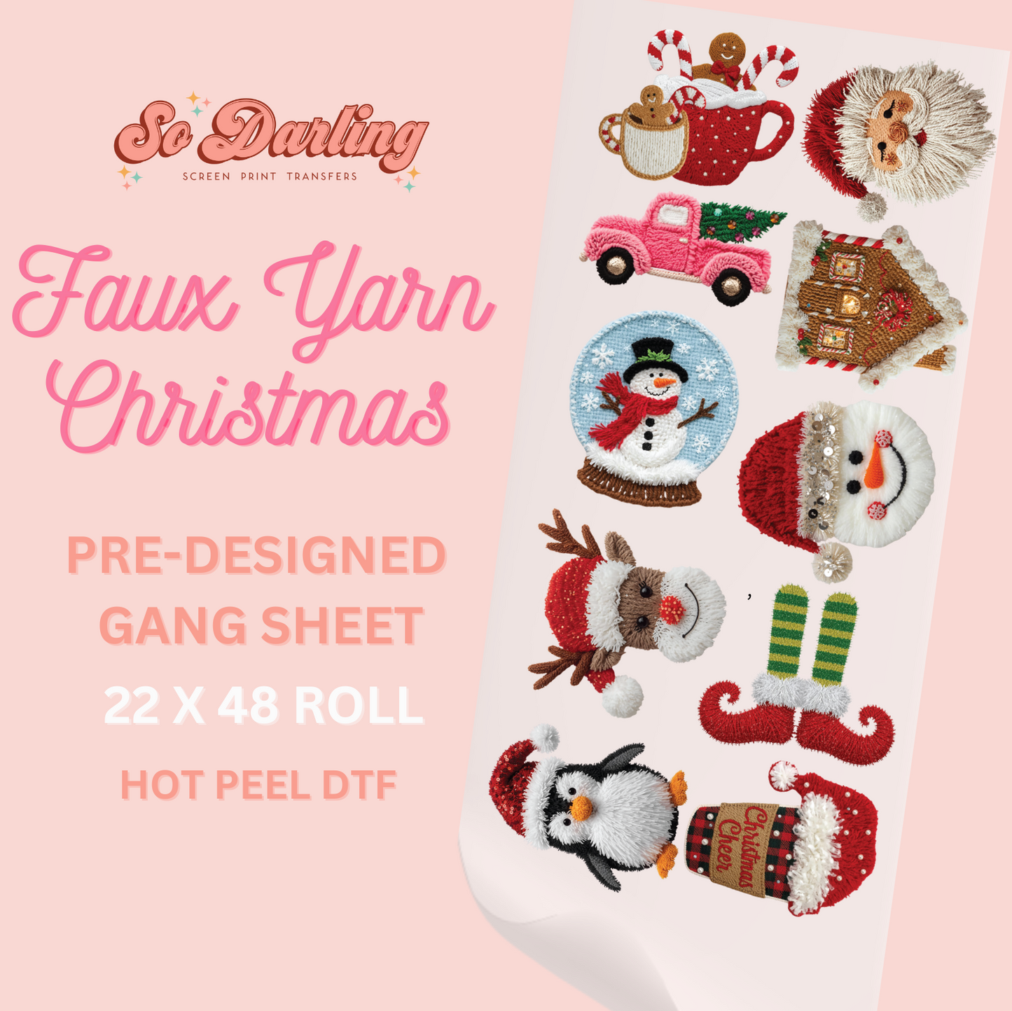 dtf gang sheet faux yarn christmas