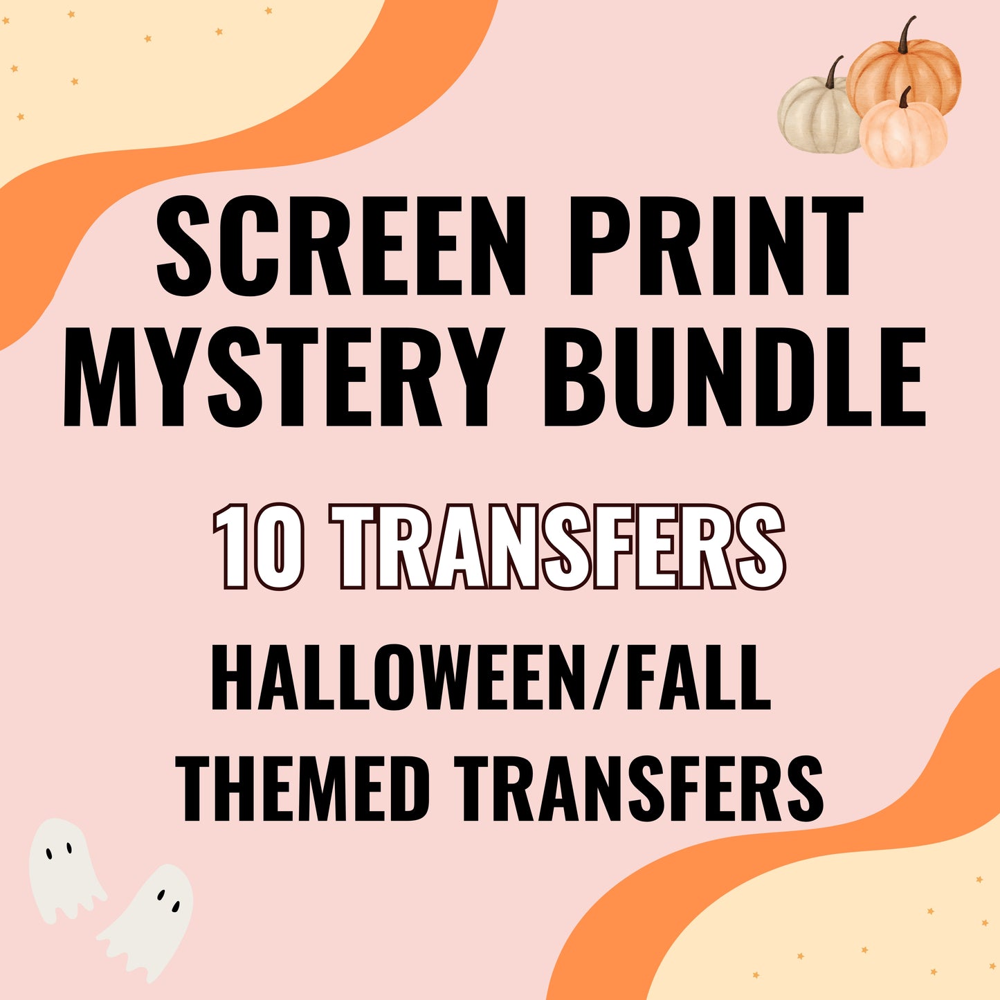 Fall & Halloween Screen print transfer grab bag - 10 transfers d t f + screen prints