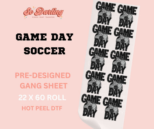 pre-designed SOCCER GAME DAY dtf gang sheet - 1-2 business day TAT