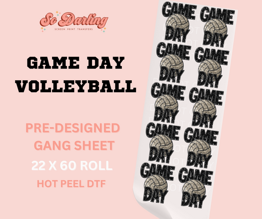 pre-designed VOLLEYBALL GAME DAY dtf gang sheet - 1-2 business day TAT