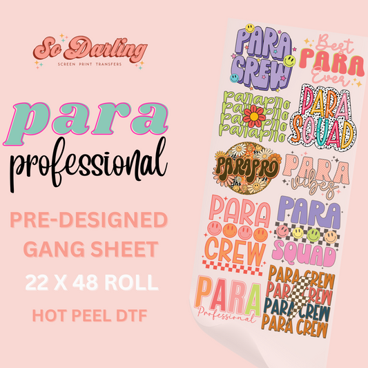 pre-designed PARA PROFESSIONAL dtf gang sheet - 1-2 business day TAT