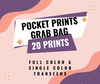 POCKET PRINT screen print transfer grab bag - 20 pocket prints