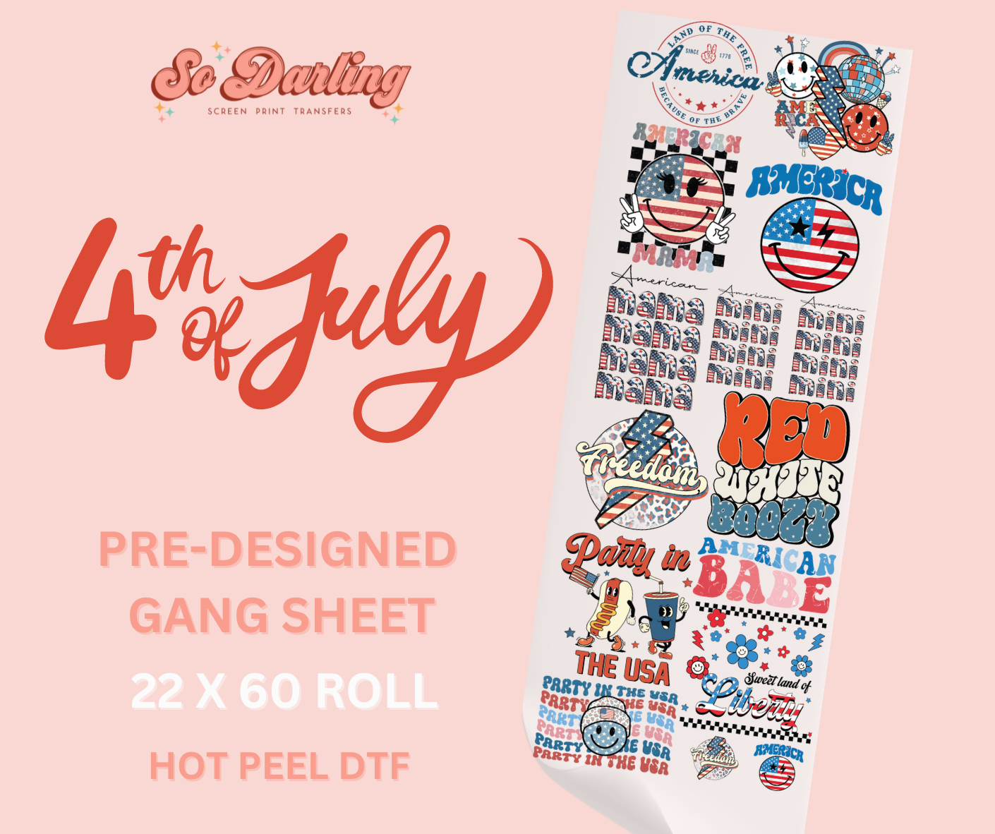 pre-designed 4TH OF JULY dtf gang sheet - 1-2 business day TAT