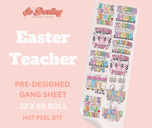 pre-designed EASTER TEACHER dtf gang sheet - 1-2 business day TAT