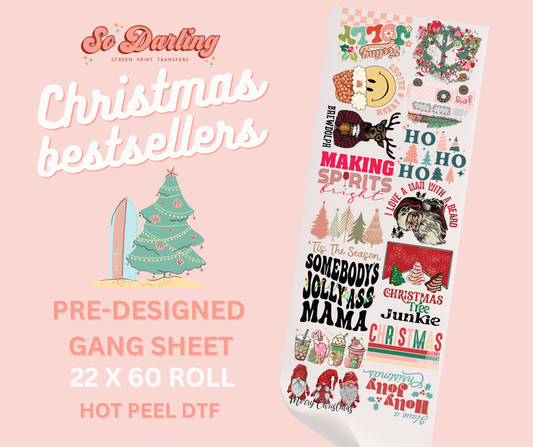pre-designed CHRISTMAS BESTSELLERS dtf gang sheet - 1-2 business day TAT